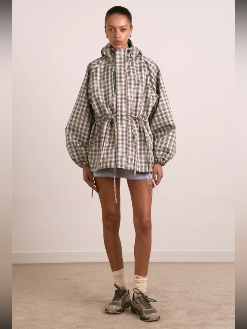 SOLD-Damson Madder Liu Raincoat Showerproof Jacket- Edelberry Check - Picture 3 of 9